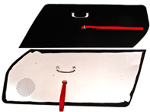 Türverkleidungen aus leichtem Aluminium mit ROTEN Zuglaschen, Chromgriffe RS/ST/RSR - 96455583320, 133