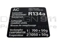 Adesivo Condizionatore d'aria. Porsche Caienna - 95570114100, 95570114101