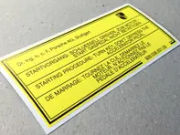 Sticker startprocedure. Porsche 911 / 928 (1977 – 1989) - 92800652100