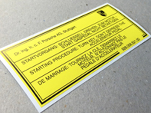 Sticker startprocedure. Porsche 911 / 928 (1977 – 1989) - 92800652100
