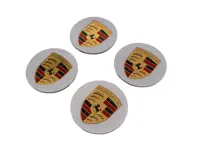 Tapacubos cóncavos de plástico 'Crested' para Porsche (juego de 4) - 95504460010, 00004460502, 00004460702