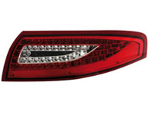 Indicatore di direzione posteriore, trasparente/rosso V2 con lampadine a LED per Porsche 996 - 99663148500, 99763148600, 99663148602, 99663148502, 99663143301, 99663143401, 99663143303, 99663143403