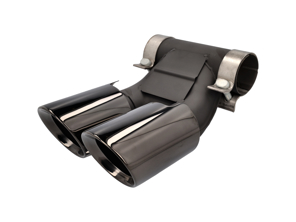 DesignTek Sorties d'échappement finition noir brossé pour Porsche 981 / 981C - 98111126100, 98111136100, 98111136160, 98111136161, 98111136162, 98111196100, 98111196101, 98111196102
