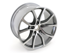 Front 21-inch Exclusive Design Alloy Wheel in Platinum Silver. Porsche 9YA Cayenne - 9Y0601025BHOU7, 9Y0601025BH, 9Y0601025POU7, 9Y0601025P