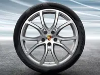 21' Cayenne Exclusive Design PLATINUM SILVER Alufelgen & Sommerreifen Original Porsche - 9Y0044660J, 9Y0044661J