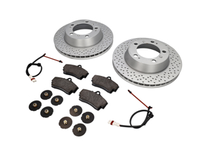 ACHTER Remblokken en remschijfpakket voor Porsche Boxster 986 S - 98635240301, 98735240300, 98735240301