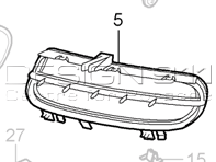 Front bumper grill. Porsche 997.2 C2/C2S - 9975055630401C, 9975055640401C