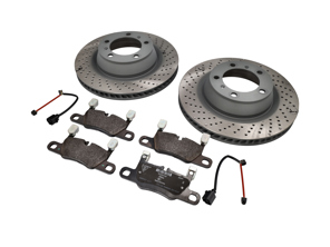 Rear Brake Pad And Brake Disc Package. Porsche 992.1 C2 / C4 2019-24 By SHW - 992698451G, 9P1615601, 9P1615602, 9P1907637A