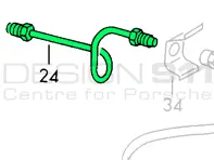 Pinza anteriore a tubo flessibile del freno, SINISTRA. Porsche 911 65-68 - 90135560301, 90135560300, 9013556030Y