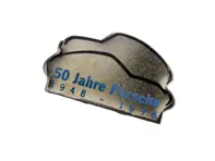 Pin Badge '50 Jahre Porsche 1948-1998' Silver