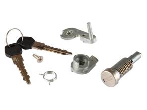 Serrure de poignée de porte avec barillet et clés. Porsche 911 1973-86 - 91153194300, 91153194329, 91153194400, 91153194429 - 1687151170, 1687151180