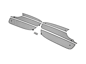 Ensemble de grilles extérieures en acier inoxydable pour pare-chocs avant ZunSport. Porsche 981 Cayman manuelle/PDK avec capteurs - ZPR46913, ZPR46913B, ZPR46913, ZPR46913B