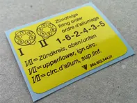 Ontstekingsvolgorde sticker voor Porsche 964/993 (1989 – 1998) - 96460254401