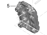 Brake caliper, FRONT. Porsche 982 Boxster / 982C Cayman - 9973514220F, 9973514210F