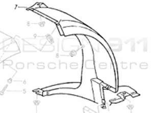Radhausschale vorne hinten Porsche 964 Turbo - 96550420301, 96550420401, PAF00320700