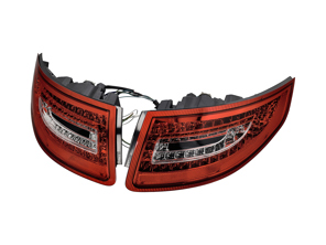 Indicatore di direzione posteriore, trasparente/rosso V2 con lampadine a LED per Porsche 997