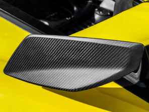 Eindplaten voor de achtervleugel van OEM-kwaliteit in droge koolstofvezel. Porsche 718 Cayman GT4 RS - 9GT827767A0K1, 9GT827768A0K1 - SRDRSDCFEPOEM