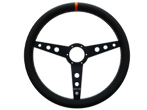 Volant Turn 8 cuir pleine fleur et repère orange 380mm. Porsche911/964/993/924/944/968/928. - 74202, 74203
