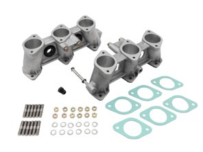 PMO induction inlet manifold set for 46mm carburettor. Porsche 911 3.0ltr with CIS injection - PM-O910-0, PM-O909-0, PM-O908-0