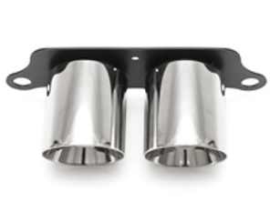 Deluxe Dual Style Tips - Polished Chrome. Porsche 991.2 GT3 / GT3 RS - 99111125395, 99111125380, 99111125791