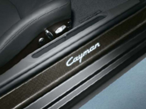 Listelli sottoporta in carbonio con logo, illuminati. Porsche 987C Cayman - 98704480037, 98704480038, 98755199103
