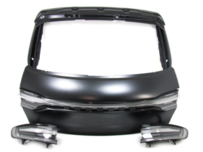 适用于 Macan MKI 的后尾门改装套件 - 有色灯黑色 PORSCHE 铭文 - 95B827041BYGRV, 95B04490502