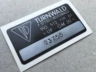 Turnwald grote achterspoiler sticker. Porsche 993 RS (1995-1996) - 99351211901