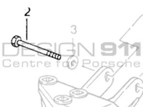 Bullone a testa esagonale della staffa del cuscinetto di montaggio della trasmissione. Porsche 993 C4 / 993 C4S / 993 Turbo MANUALE - 90007545509, 9000754550A