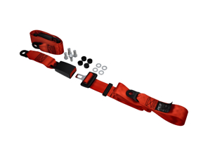 Ceinture sous-abdominale arrière statique à 2 points en rouge (lot de 2). Porsche911 78-89 / 964 / 993 / 968 / 924 / 944 - 47785779570B, 911116