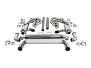 Système d'échappement sport CARGRAPHIC GT Backdate 740 mm, avec collecteur ID45 GT et chauffage. Porsche 964 Carrera 2/4/RS - 96411104504, 96411104605, 96411104502, 96421103905, 96421103932, 96421104004
