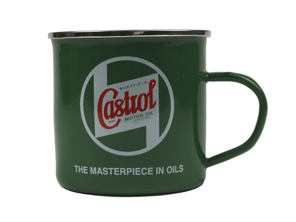 Mug classique en étain émaillé Castrol.