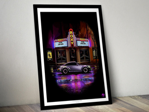Porsche 911 „50 Jahre G-Serie“ Poster in schwarzem Rahmen