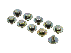 Jeu de 10 boulons M6 x 12 pour capot moteur (carénage et couvercle de ventilateur). Porsche 911/964/993 Carrera et Turbo 1978-1998 - 99907503902, 99907503901, 9990750390C, 99914300408, 99914300401 - 1504, JG.750.39