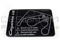 Sticker Assembly V-Belt. Porsche Cayenne - 95500615000