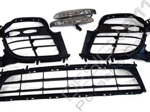 Inserti paraurti anteriori e luci. Porsche 997Turbo - 9975055630101C, 9975055640101C, 9975055410201C, 99763109088