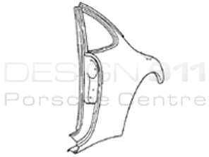 Coupé de panel trasero de 1/4. Porsche 993 1994-98 - 99350390100GRV, 99350390200GRV