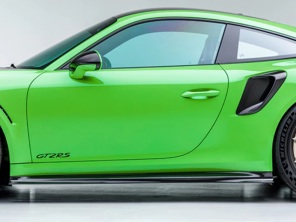 Canards de pare-chocs avant en fibre de carbone haute brillance. Porsche 991 GT2 2017 à 2019