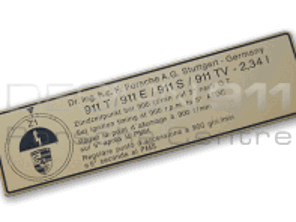 Adesivo Fasatura del motore. Porsche 911 T/E/S - 91100651100