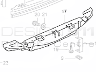 Bouclier thermique pour pare-chocs arrière. Porsche 996 C2 / C4 2002>> - 99650547502
