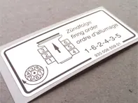 Sticker voor motor met ontstekingsvolgorde voor Porsche 911 (1984 - 1989) - 93000650901