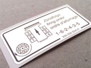 Sticker voor motor met ontstekingsvolgorde voor Porsche 911 (1984 - 1989) - 93000650901