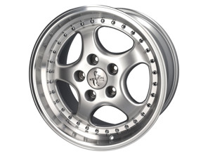 18" KT2 lichtmetalen velg met gespleten velglook 9,5J ET52 - zilveren afwerking Porsche PCD5/130 - KT2S018, KT2S01808552, KT2S01809552