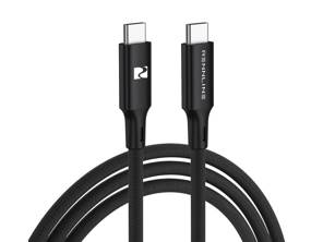 Gevlochten USB-oplaadkabel van 1 meter lang. - PM106 ACS, PM106 AC90, PM106 CCS, PM106 CC90