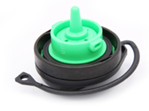 Cap with retaining strap for fuel tank. Porsche 970 Panamera - 97020124106, 97020124104