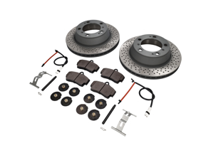 ACHTER Remblokken en remschijfpakket Porsche 997 C4 Sebro - 99635240104, 98635293911, 99661236501