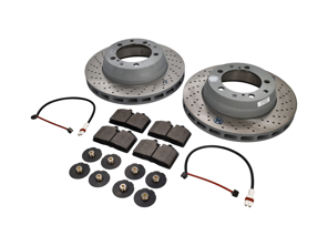 Bremsbeläge und Bremsscheiben-Paket für die Hinterachse. Porsche 965 Turbo 3,3 l, 3,6 l, RS - 96535204100, 96535204200, 96435193903, 96435193904, 96435193905, 96461236501, 96435193903BRE, 96535209601, 99635208600, P85094, 93035193802, 93035193803, 93035193804, 93035193805, 93035194015, 93035194025, 95135193005, 95135193006, 95135193016, 95135193901, 95135193902, 95135193903, 95135193904, 95135193905, 95135193908, 96435193002, 96435193902, 96435293000, 96535293000, 96535293003, 96535293004, 96535293900, 96535293903, 99335293003, 99335293903, 96461236500, 96461236502, 96435209600