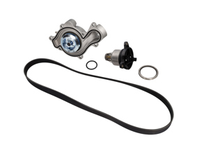 Wasserpumpe, Keilriemen und Thermostat-Einsatzsatz für Porsche 9YA Cayenne / 971 Panamera / 95B.2 / 95B.3 Macan V6 - 9A712101304, 9A712168800, 9A110655900, 0PB121688, 9A790313710, 9A712101303