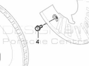 Schraube für Bremsscheiben-Abdeckplatte. Porsche 957 Cayenne 2007–2010