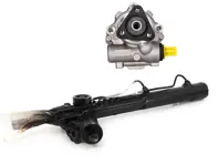 Crémaillère de direction et pompe de direction assistée. Porsche 987 Boxster / 987C Cayman / 997.1 (conduite à droite) - 411091500322, 99631405002, 99631405003, 99631402004, 99631402005, 99731402000, 99734701209, 99734701208, 99734701207, 99734701205, 99734701204, 99734701206