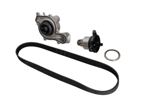 Water pump, belt & thermostat insert kit Porsche 9YA Cayenne / 971 Panamera V6 Hybrid - 9A712101304, 9A712168800, 9A110655900, 0PB121688, 9A790313710, 9A712101303